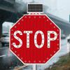 24/30 Inch Solar Powered Stop Flashing Traffic Sign, Lighted Illuminated LED Road Sign, Engineering Grade High Strength Membrane view 1