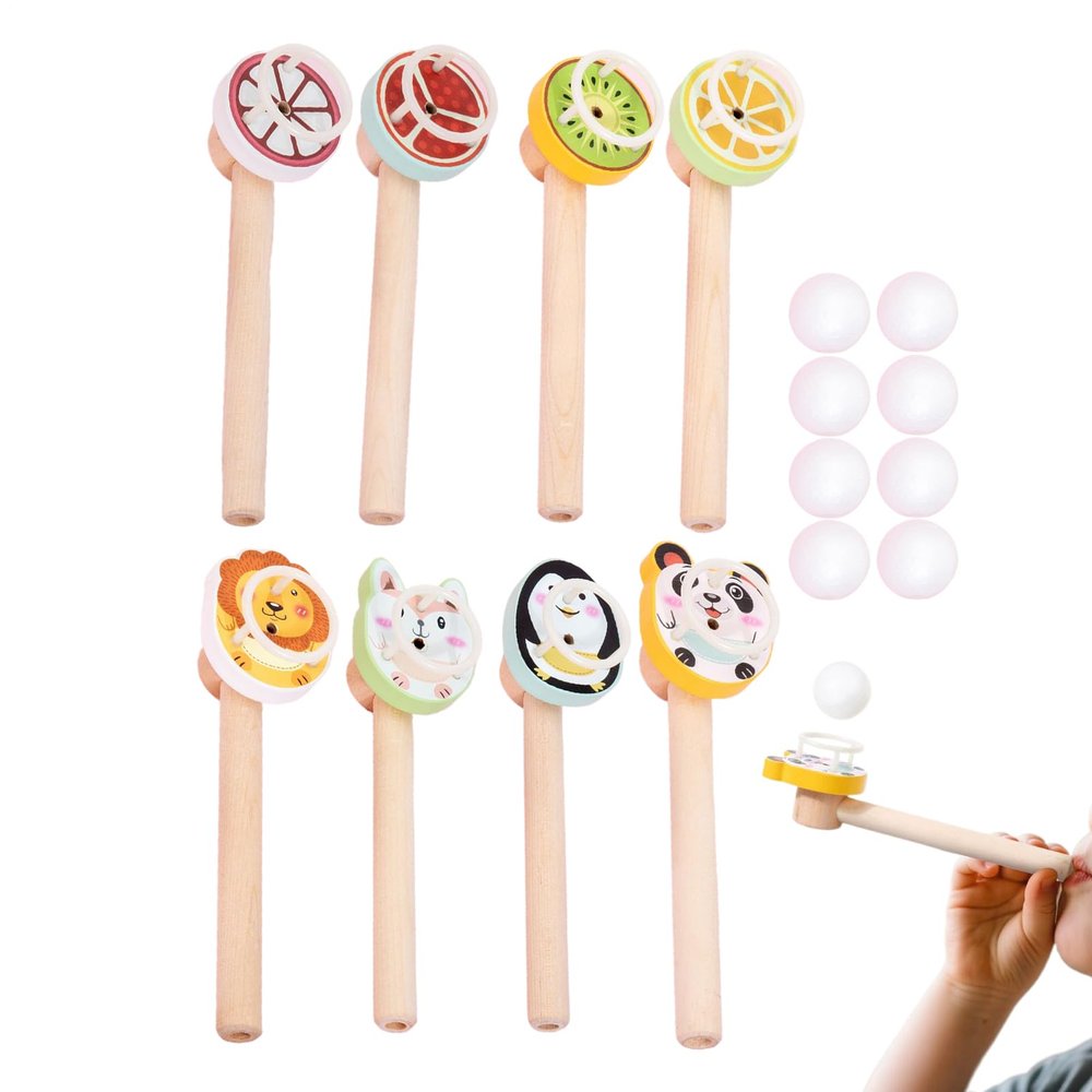 8-Piece Ball Blowing Game,Floating Blowing Tube,Children's Levitation Ball Blowings Magic,Balls Blowings Floating Game,Sensory Integration Training Toy for Boy Girl