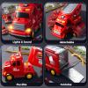 KIZONLY Fire Truck Toys for Toddler 1-3 3-5, Transport Car with Light Sound, 7-in-1 Fire Car Carrier Vehicle Set for Girls 1 2 3 4 5 6 Years Old, Birthdays Gifts for Kids Girls Aged 3-9 view 3