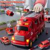 KIZONLY Fire Truck Toys for Toddler 1-3 3-5, Transport Car with Light Sound, 7-in-1 Fire Car Carrier Vehicle Set for Girls 1 2 3 4 5 6 Years Old, Birthdays Gifts for Kids Girls Aged 3-9 view 4