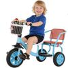 HUAIPU Children Pedal Trike with Seat/Soft and Comfortable Pedal Tricycle Can Take People Two-Seater Toddler Bike,Blue view 1