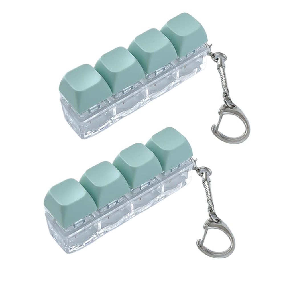2 Pcs Keyboard Fidget Toys, Clicky Fidgets Toy for Adults and Kids, Fidget Keyring Button Keyboard Fidgets Keychain for Stress Relief