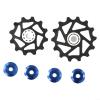 2pcs 12T+14T Ceramic Bearing Rear Derailleur Pulley Set for AXS, Narrow Wide Wheels with Lightweight Resin Design, 11 Speed Compatible Upgrade,(Blue) view 1