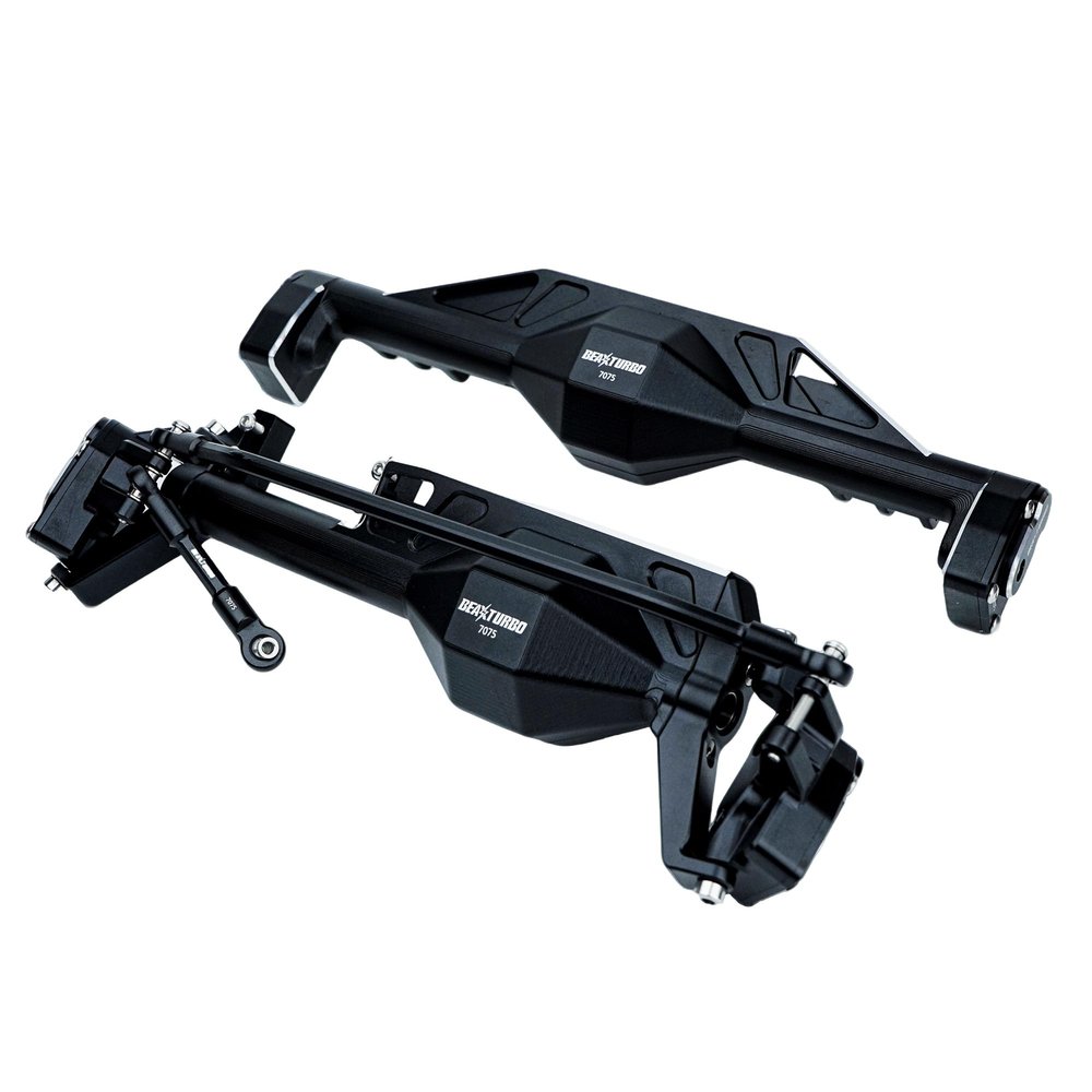BEAXTURBO CNC Upgrade Aluminum7075 Front&Rear Axle housing&Steering Links kit-with an Aluminum Cover(Does not Contain Internal Transmission Components) for Axial 1:8 AXP8 Gilamon 2.2/Black