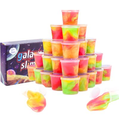 30 Pack Galaxy Slime Party Favors, Non-Sticky Stretchy Putty - Stress Relief Sensory Toys for Kids, Classroom Rewards, Space & Birthday Party Supplies