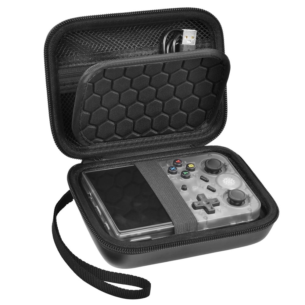 Handheld Game Console Carrying Bag for Anbernic RG35XX RG353V RG353VS Portable Shockproof Drop-resistant Splash-proof Hard Travel Case Accessories EVA Exterior+Anti-scratch Middle Layer+Velvet Lining