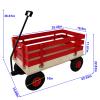 Children's and Garden Wooden Carriages, All-Terrain Rubber Inflatable Wheelers, Outdoor Games, Courtyard Transportation, Picnic Supplies (red and Natural Colors) view 2