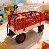 Children's and Garden Wooden Carriages, All-Terrain Rubber Inflatable Wheelers, Outdoor Games, Courtyard Transportation, Picnic Supplies (red and Natural Colors) view 3
