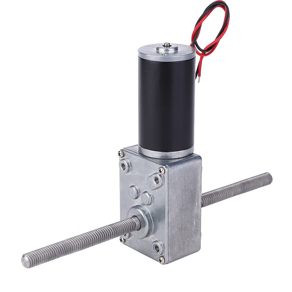 24V Dual Shaft Turbo Gear Motor, High Torque Speed Reduction Motor, M8 Thread Double Output Shaft, Metal Gearbox for DIY Projects, Robotics, and Industrial Applications (Reduction Ratio 200)