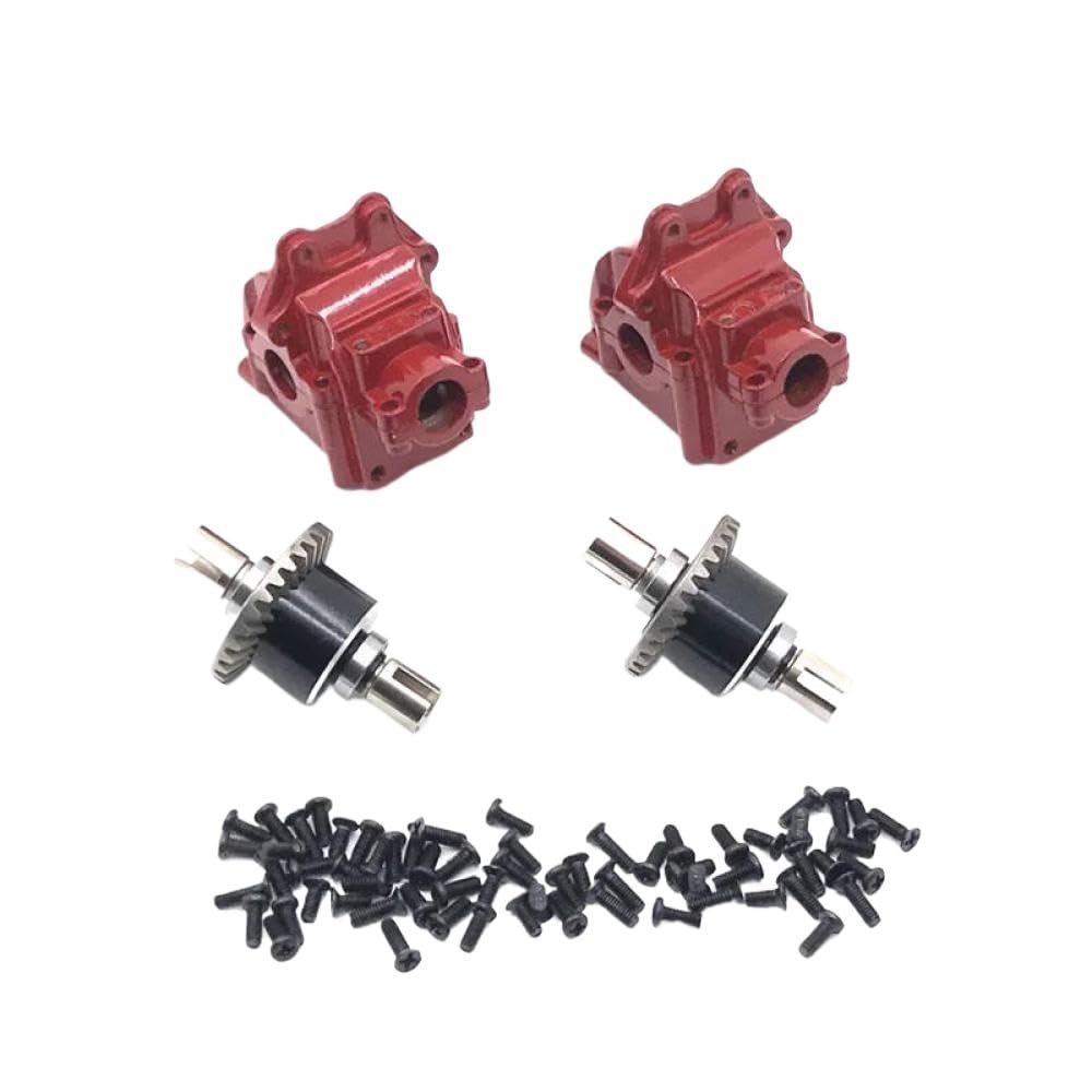 144001 144010 02 124010 124016 17 18 19 Compatible Upgrade Parts Metal Gearbox and Full Metal Differential for Rc Car Models(Blue)