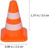 14Pcs Miniature Traffic Cones for Dollhouse, Plastic Road Sign Educational Construction Model view 2