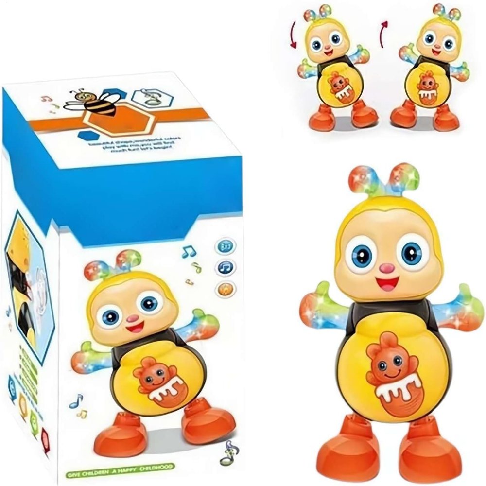 Dancing Bee Toy - Electric Musical Bee Toy with Led Lights & Music, Interactive Singing Bees with Swinging Motion, Preschool Learning Sensory Toys for Kids Ages 3+ Boys and Girls