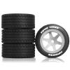 1/10 1/14 RC On-Road Drift Wheel Tires 2.36in OD Tamiya M-Chassis Tread Tyres w/Foam 12mm Hex Fit for 1/10 Tamiya M08/05/06 MF-01X 1/14 Hyper 14303 14304 14210 (White 5) view 1