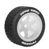 1/10 1/14 RC On-Road Drift Wheel Tires 2.36in OD Tamiya M-Chassis Tread Tyres w/Foam 12mm Hex Fit for 1/10 Tamiya M08/05/06 MF-01X 1/14 Hyper 14303 14304 14210 (White 5) view 3