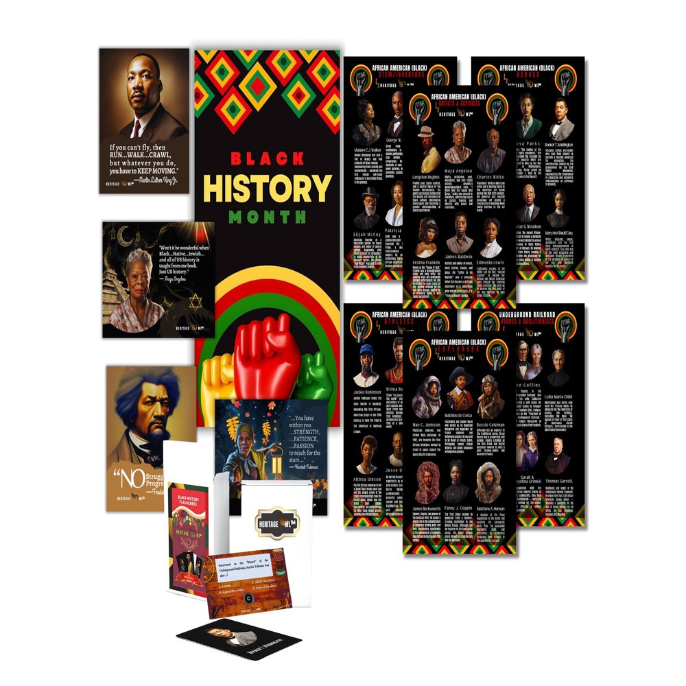 71-PCS African American (Black) History Month Trivia, Flashcards, Posters & Banner Educational Bundle | Subjects: Arts & Culture, Sports, STEM, Activism & More