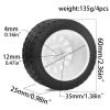 1/10 1/14 RC On-Road Drift Wheel Tires 2.36in OD Tamiya M-Chassis Tread Tyres w/Foam 12mm Hex Fit for 1/10 Tamiya M08/05/06 MF-01X 1/14 Hyper 14303 14304 14210 (White 4) view 2