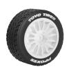 1/10 1/14 RC On-Road Drift Wheel Tires 2.36in OD Tamiya M-Chassis Tread Tyres w/Foam 12mm Hex Fit for 1/10 Tamiya M08/05/06 MF-01X 1/14 Hyper 14303 14304 14210 (White 4) view 3