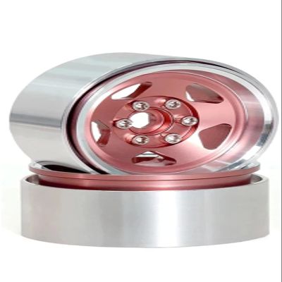 1.9" Aluminum Beadlock Wheels 2/4pcs 1/10 RC Crawler for Axial SCX10 II III for TRX-4 D90 12mm Hex Hub RC Rock Crawler Wheel Rim Set confident(2PCS PINK)