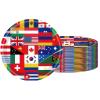 20Pcs 9 Inch International Party Plates World Flags Disposable Paper Plates International Flags Decorations Paperplates, for Global Festival,Olympics,Travel Trip Around the Globe Retirement Party view 1