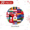 20Pcs 9 Inch International Party Plates World Flags Disposable Paper Plates International Flags Decorations Paperplates, for Global Festival,Olympics,Travel Trip Around the Globe Retirement Party view 2
