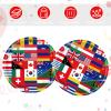 20Pcs 9 Inch International Party Plates World Flags Disposable Paper Plates International Flags Decorations Paperplates, for Global Festival,Olympics,Travel Trip Around the Globe Retirement Party view 3
