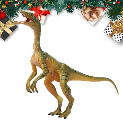 Dinosaur Model Toy  17x11x3.5cm PVC Cement, Compsognathus Simulation | Perfect for Kids Boys Girls Birthday, Party Entertainment, Home Play, Outdoor Fun, Science Educational
