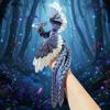 Articulated Phoenix Figurine  3D-Printed Poseable Mythical Firebird with Moveable Wings & Tail, Glow-in-the-Dark Desk Fidget Toy & Decorative Collectible Gift (blue-purple gradient, Large size) view 1