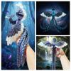 Articulated Phoenix Figurine  3D-Printed Poseable Mythical Firebird with Moveable Wings & Tail, Glow-in-the-Dark Desk Fidget Toy & Decorative Collectible Gift (blue-purple gradient, Large size) view 2