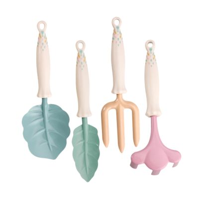 4 Pieces Mini Gardening Rake Hand Rake Fork Set Gardening Tools Childrens Gardening Tool Set with Sturdy Construction and Colorful Appearance