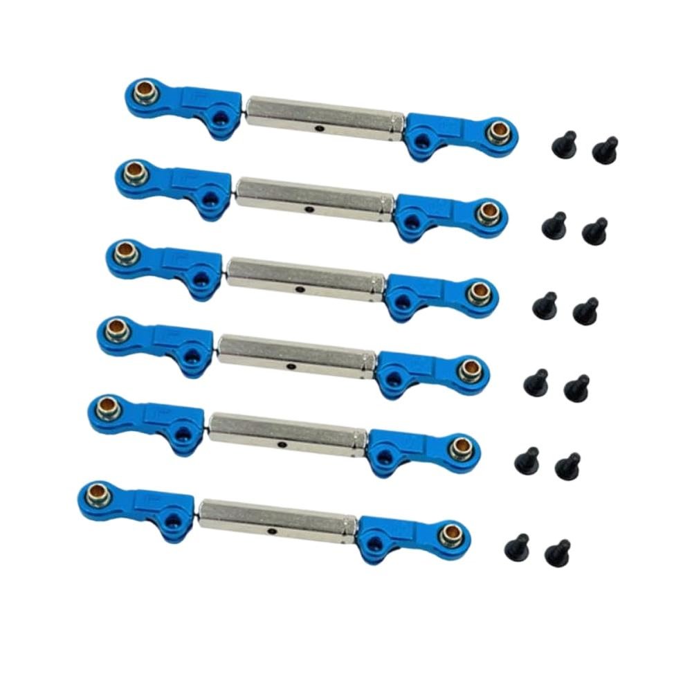 Adjustable Pull Rod Compatible with 1/10 10208 V2 Version Metal Upgrade Remote Control Car(Sky Blue)