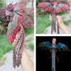Articulated Phoenix Figurine  3D-Printed Poseable Mythical Firebird with Moveable Wings & Tail, Glow-in-the-Dark Desk Fidget Toy & Decorative Collectible Gift (Black Starry Sky, Large size) view 3