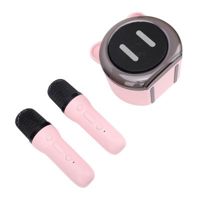 Dioche Portable Karaoke Machine with Double Microphones Clear Stable Sound Mini Karaoke Speaker for Family Parties Outdoor Activities ABS Material