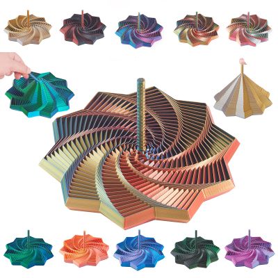3D Expanded Sensory Fidget Star with Handle,Stress-Relief for Adults,Multi-Color Entertainment Pack for Mesmerizing Fun (Red-Gold-Blue, Large)