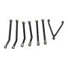 1/24 RC Car Chassis Link Rod, Aluminum Alloy Pull Rods for LWB 133.7mm Axial SCX24, High Accuracy Wear Resistant Chassis Links Set with 7 Accessories, Ideal Replacement for RC Car (Black) view 2