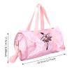 Girls Ballet Dancing Handbag, Child Ballerina Dance Bag, Sequined Shoulder Bag with Adjustable Strap, Large Capacity Ballet Duffle Bag for Kids, Perfect for Dance Class and Practic (pink long yarn) view 3