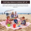 2-in-1 Kids, Baby & Infants Beach Pool & Waterproof Picnic Blanket - Large 6.5' Portable Paddling, Pool & Play Mat & Waterproof Carrying Bag, Outdoor Summer Gear, Toddle, Child & Kid, Coral Pink Peony view 2