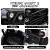 12V Kids Electric Vehicle Toy Ride On Truck Car with Parent Remote Control for Toddlers, Seat Harness, 4-Wheel Spring Suspension, LED Lighting, Built-in Music Player & USB Port, Black view 3