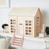 1:12 Scale Dollhouse Staircase, Wood Dollhouse Stairs with Handrail, DIY Unpainted Mini Furniture for Fairy Garden view 2