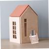 1:12 Scale Dollhouse Staircase, Wood Dollhouse Stairs with Handrail, DIY Unpainted Mini Furniture for Fairy Garden view 4