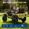 24V Ride on Car for Kids, 2 Seater Electric Truck with Parent Remote Control, Spring Suspension, 2 Speeds, LED Headlight & Music Player, Kids Electric Vehicle for Aged 3-8 Years, Green view 3