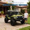 24V Ride on Car for Kids, 2 Seater Electric Truck with Parent Remote Control, Spring Suspension, 2 Speeds, LED Headlight & Music Player, Kids Electric Vehicle for Aged 3-8 Years, Green view 4