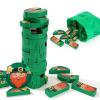 ERTIUANIO St. Patrick's Day Wooden Blocks Stacking Game for Adult & Teen, Irish-Themed Tumbling Tower and Balance Stacking Board Game with Storage Bag for Family Party, Indoor, Outdoor, Holiday Gifts view 1
