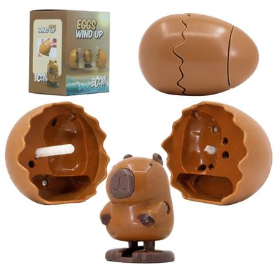 Beaver Rain Cat Dinosaur Egg Hatching Toy, Rotate The Egg to Hatch a Walking Animal, Reusable Clockwork Fun Animal Toy for Boys and Girls, Ideal Gift for Birthdays, Holidays, and Easter (Capybara)
