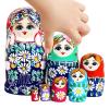 Russian Nesting Dolls, with Stackable Design, 7 Pieces, Decorative Stacking Dolls, Traditional Russian Wooden Toys, Hand-Painted Art, for Kids, Teens, Adults view 4