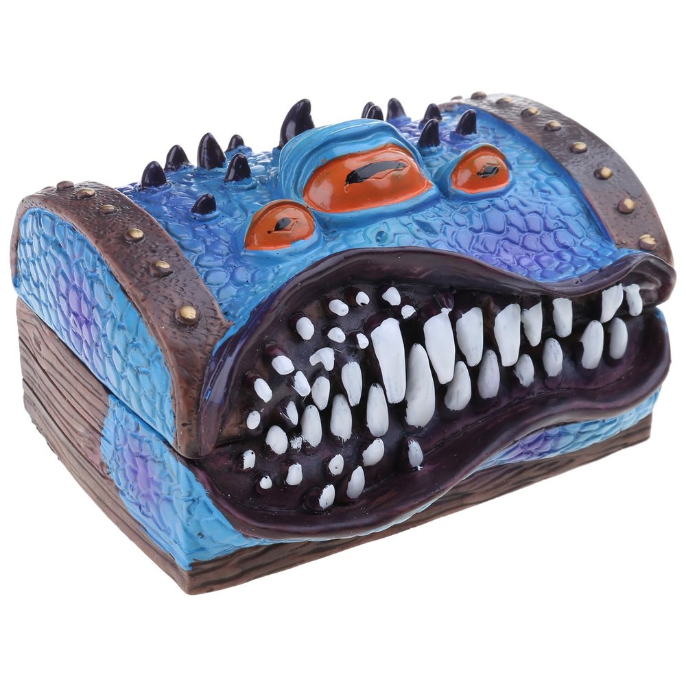 AWJUWHBJ Mimic Chest RPG Dices Box for Polyhedral Dices Roleplaying Tabletop Gaming Monsters Organizer Home Decorations Gift Jewelry Box for Girls