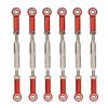 RC Car Aluminum Alloy Adjustable Push RodsTurnbuckle Rod Linkage Upgrade Parts for RC Car (Red)