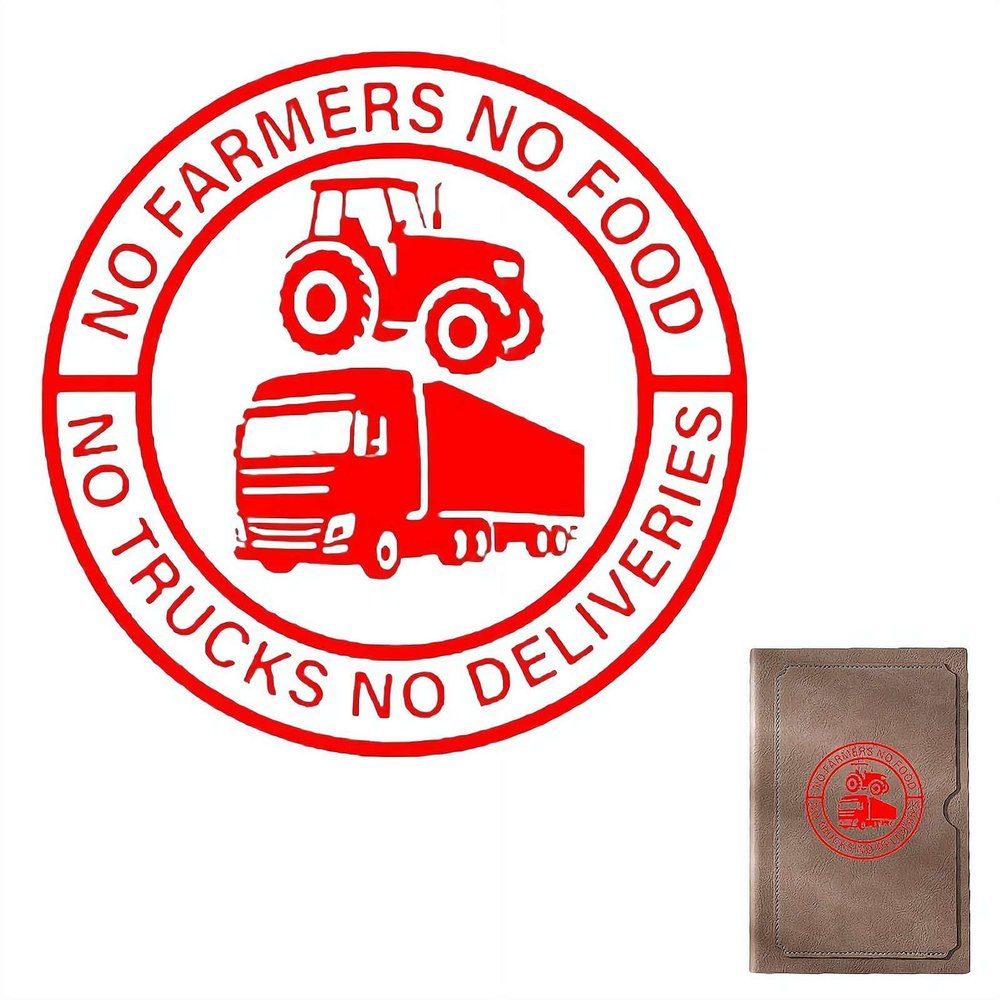 Farmer Truck Transport Stickers, 5.51in No Farmers No Food No Trucks No Deliveries Farmers' Trucks Deliver Stickers (Red)