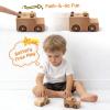kienvy Wooden Toy Cars for 3 Year Old Boys & Girls - Construction Vehicles Set Push Toys for Toddlers, Wood Montessori Car with Rolling Wheels, Natural Wood Toys (Ambulance & Police Car) view 4