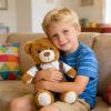 14.5 Inch Cute Boy Teddy Bear Plush Toy - Soft Easter Teddy Stuffed Animal Bear with Shirt & Brown Overalls, Bear Plush Animal Doll for Kids, Family, Babiesm, Boys & Girls Birthday Easter Gift(Dad) view 3