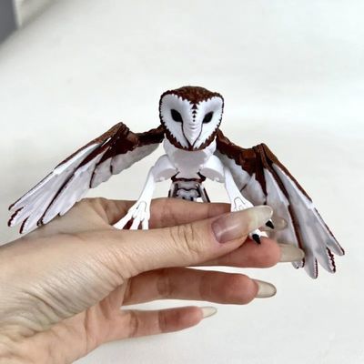 Bpetga 3D Printed Realistic Falcon Model Decoration Gift for Fantastic Creatures Fans Creative Animal with Flexible Joints (Brown)